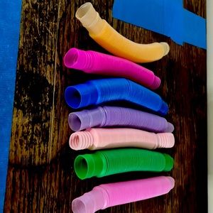 Pop tubes peach pink purple blue green pop tubes